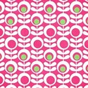 pink and green mod floral paper