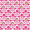 pink and green mod floral paper