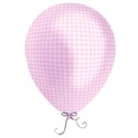 gingham balloon with silver bow