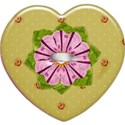 green heart flower button
