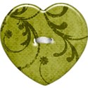 green floral button heart