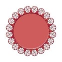 flower frame round red