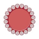 flower frame round red