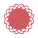 red pattern heart frame round