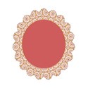orange oval filagree lace round
