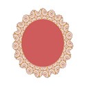 orange oval filagree lace round