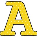 Big A - Yellow polka dot