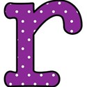 r - Purple polka dot