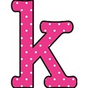 k - Pink polka dot