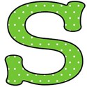 Big S - Green polka dot