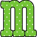 m - Green polka dot