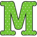 Big M - Green polka dot