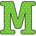 Big M - Green polka dot