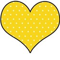 yellow polka dot heart