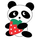 panda bear with strawberry