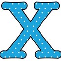 x - Blue polka dot