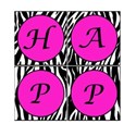 Printable Zebra Birthday Square Banner 1