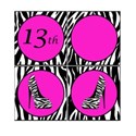 Printable Zebra Birthday Square Banner 6