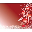 Christmas ornaments red background