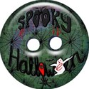 spooky halloween green button