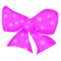 pink poka dotted bow