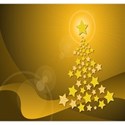 Gold background with gold star tree