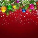 Christmas garland on red background