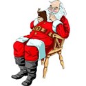 Santa reading a book