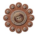 flower gingham button flower