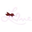 Love Pink with red bow word