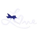 Love White with Blue bow word