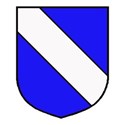 Shield diagonal bar blue