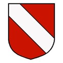 Shield diagonal bar red