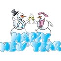 Happy new year snow couple