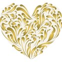 Gold curls heart