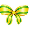 Yellow and green bow