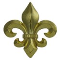 Fleur de lys gold belt buckle aged