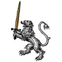 Lion white with sword