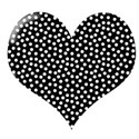 black and white polka dot heart