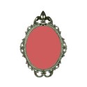 Frame oval ornate gray