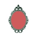 Frame oval ornate green