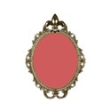 Frame oval ornate septia