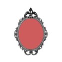 Frame oval ornate silver