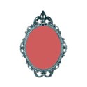 Frame oval ornate teal