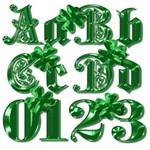 Fancy Green Alphabet