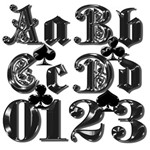 Fancy Black Alphabet