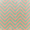 light green and tangerine chevron