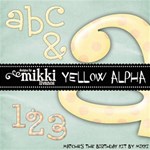 Yellow Polka Dot Alpha & Numbers by Mikki