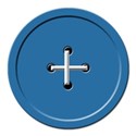 flat blue button stitched