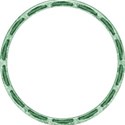 green slotted ribbon circle frame